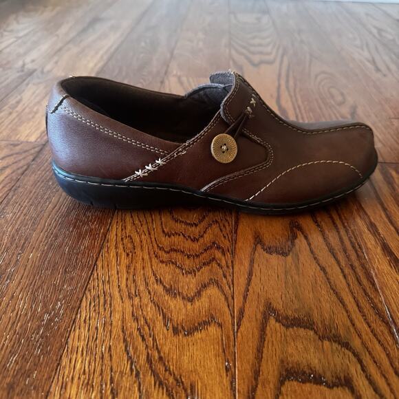 Clarks Bendables Loafers Womens Shoes Size 8 Brown Leather Comfort Stretch 35063 - Picture 10 of 16